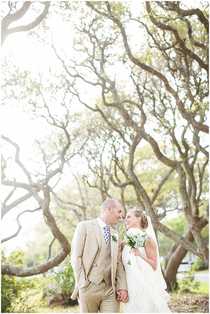 beaufort wedding photographer beach wedding tree canopy