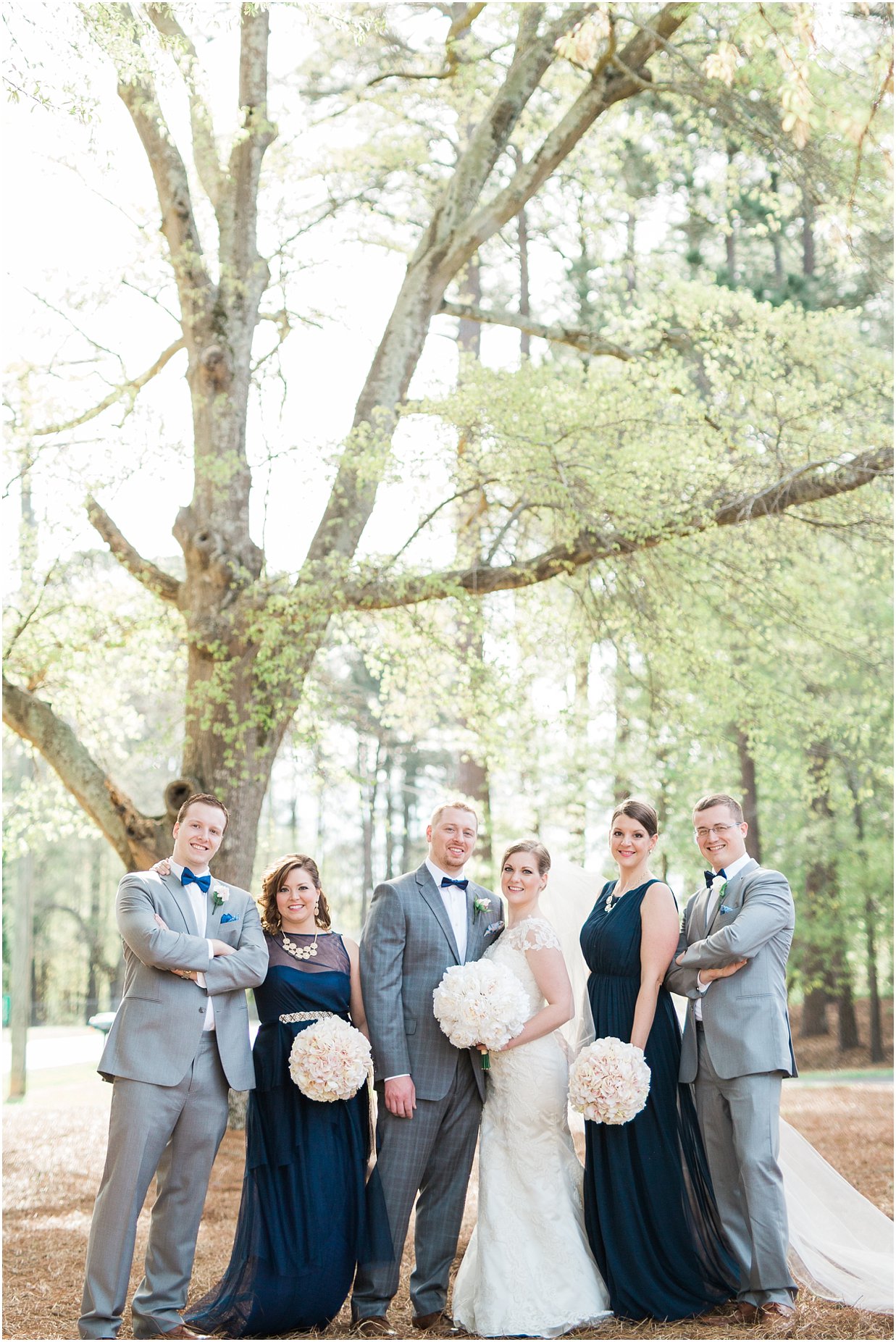 navy and gray wedding party 