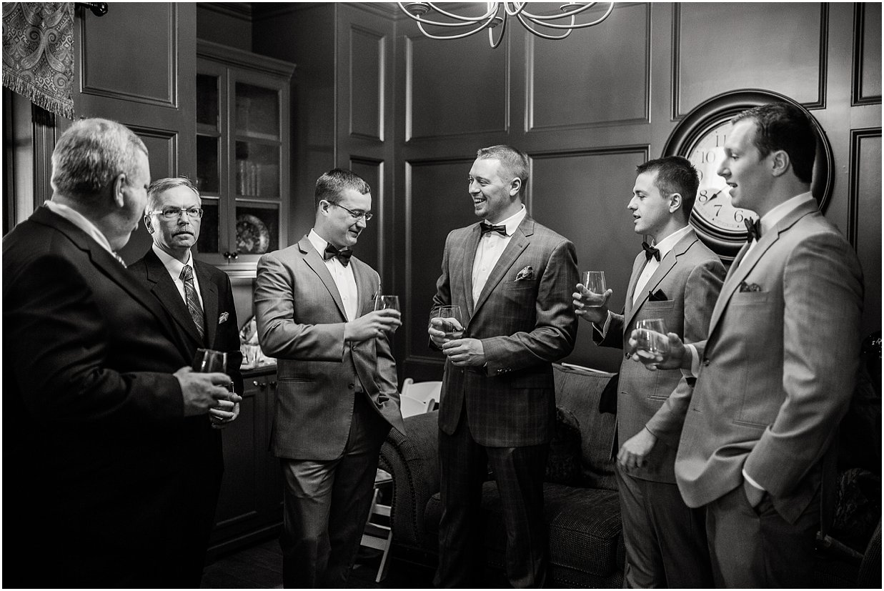 groomsmen drinking scotch 