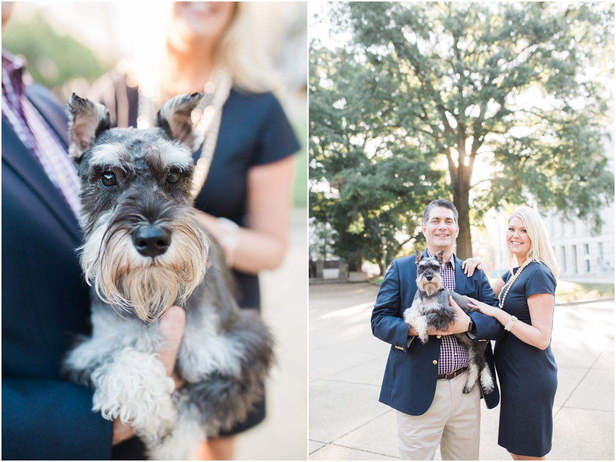 Downtown Raleigh engagement with dog