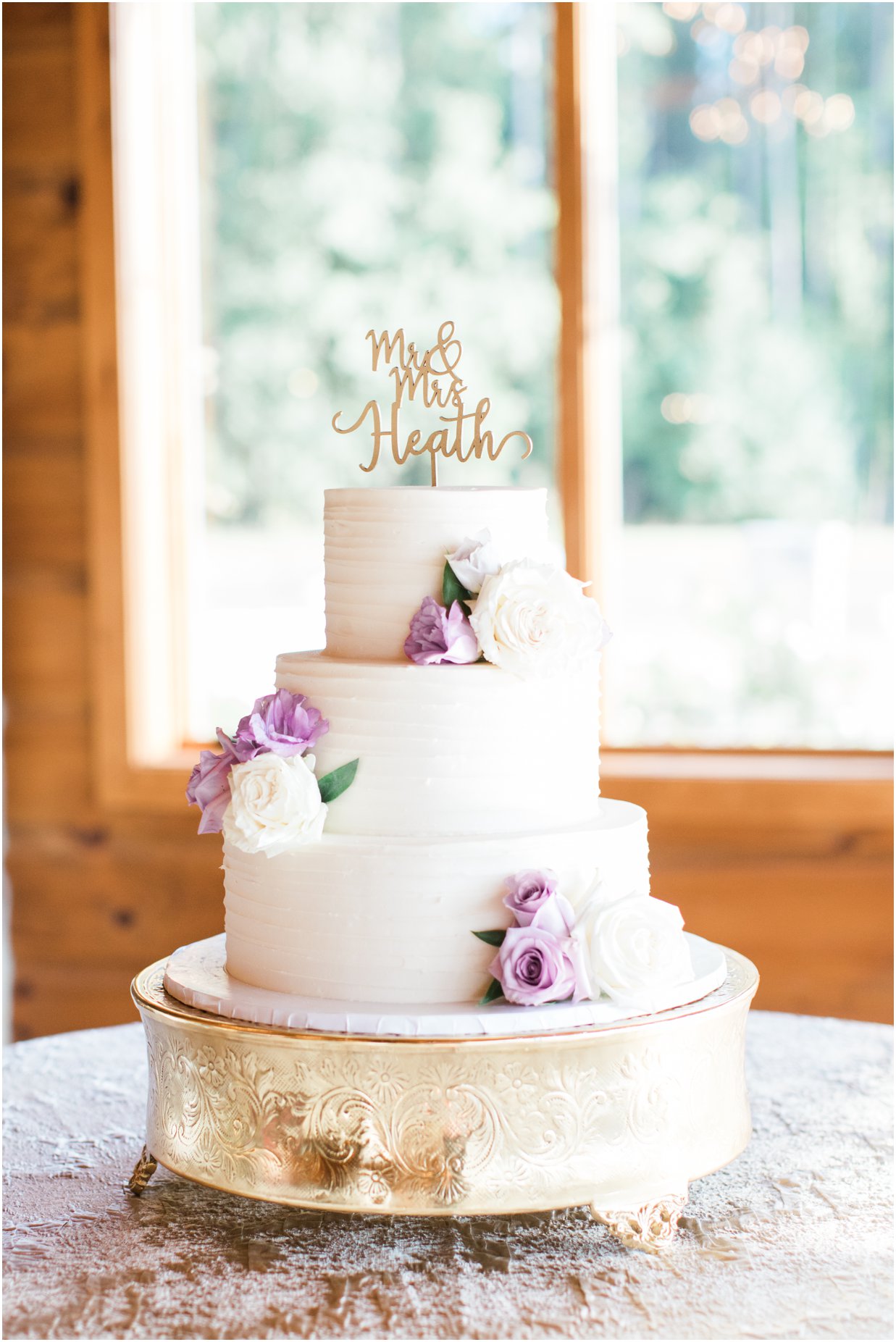 Lavender and White wedding cake
