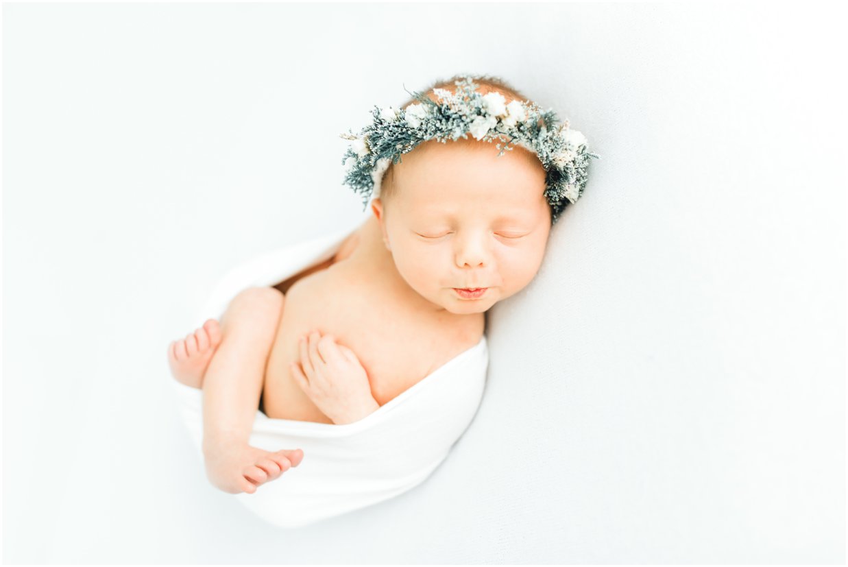 newborn with flower crown
