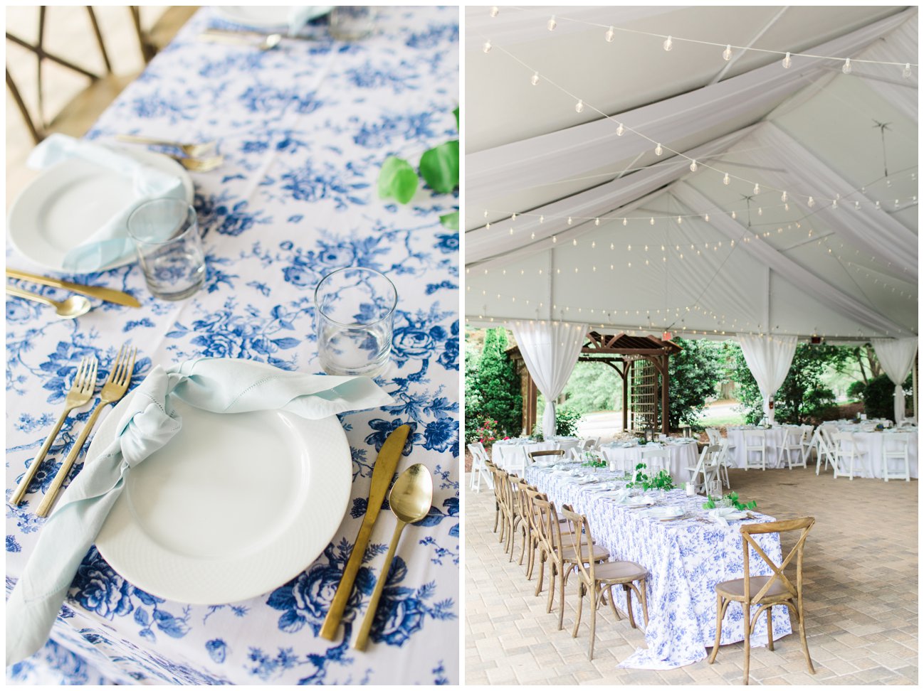 blue and white reception