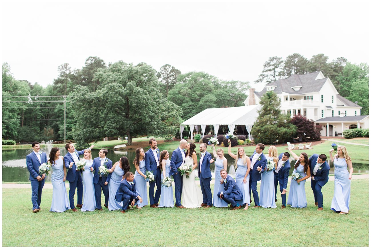 blue and navy wedding party