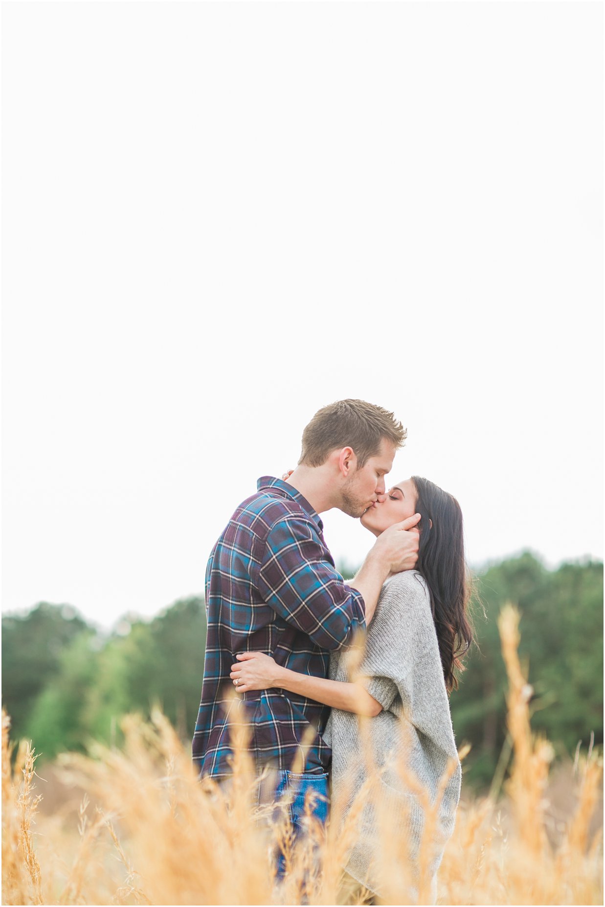 golden hay field engagement session
