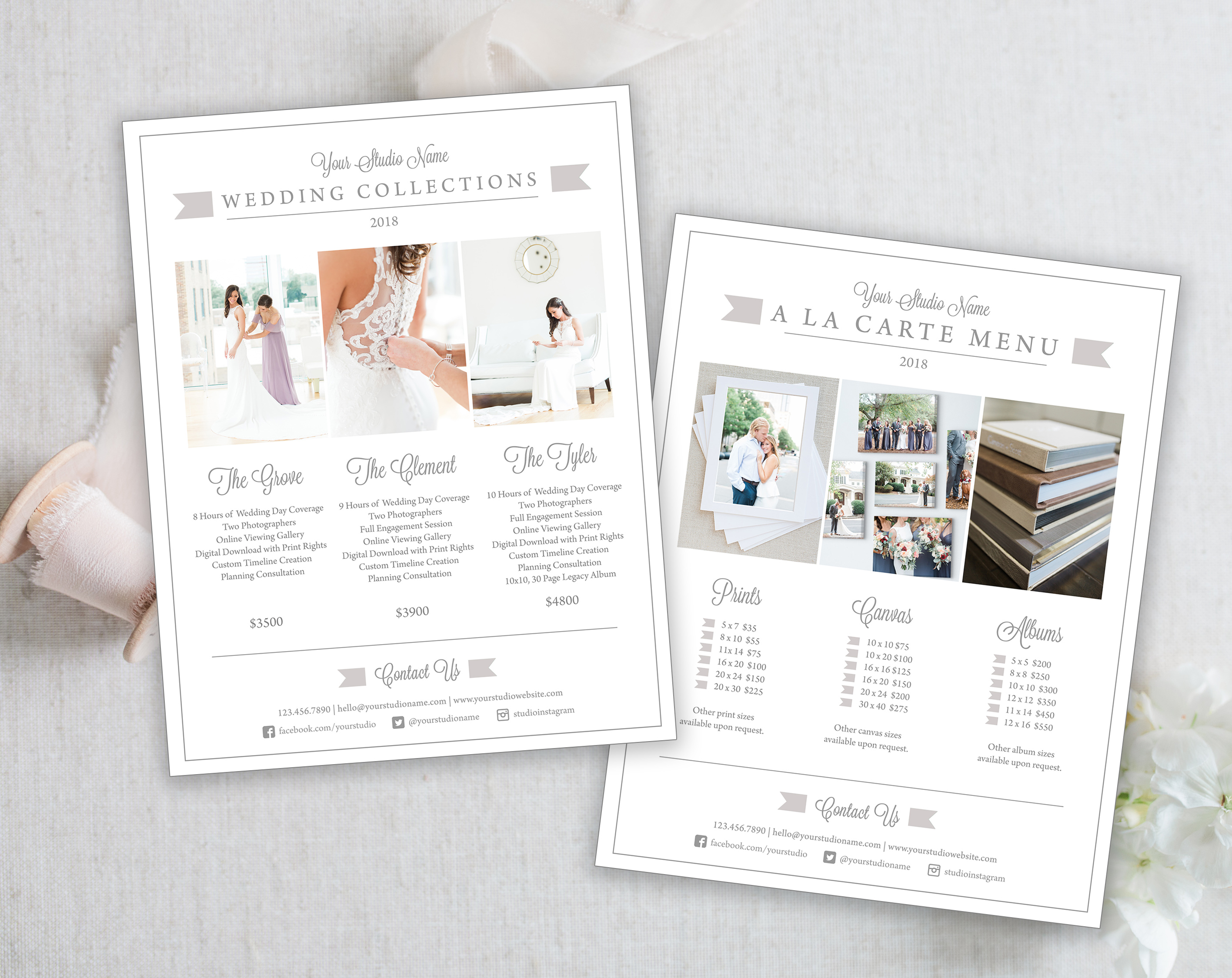 Wedding Collections Pricing Guide Templates