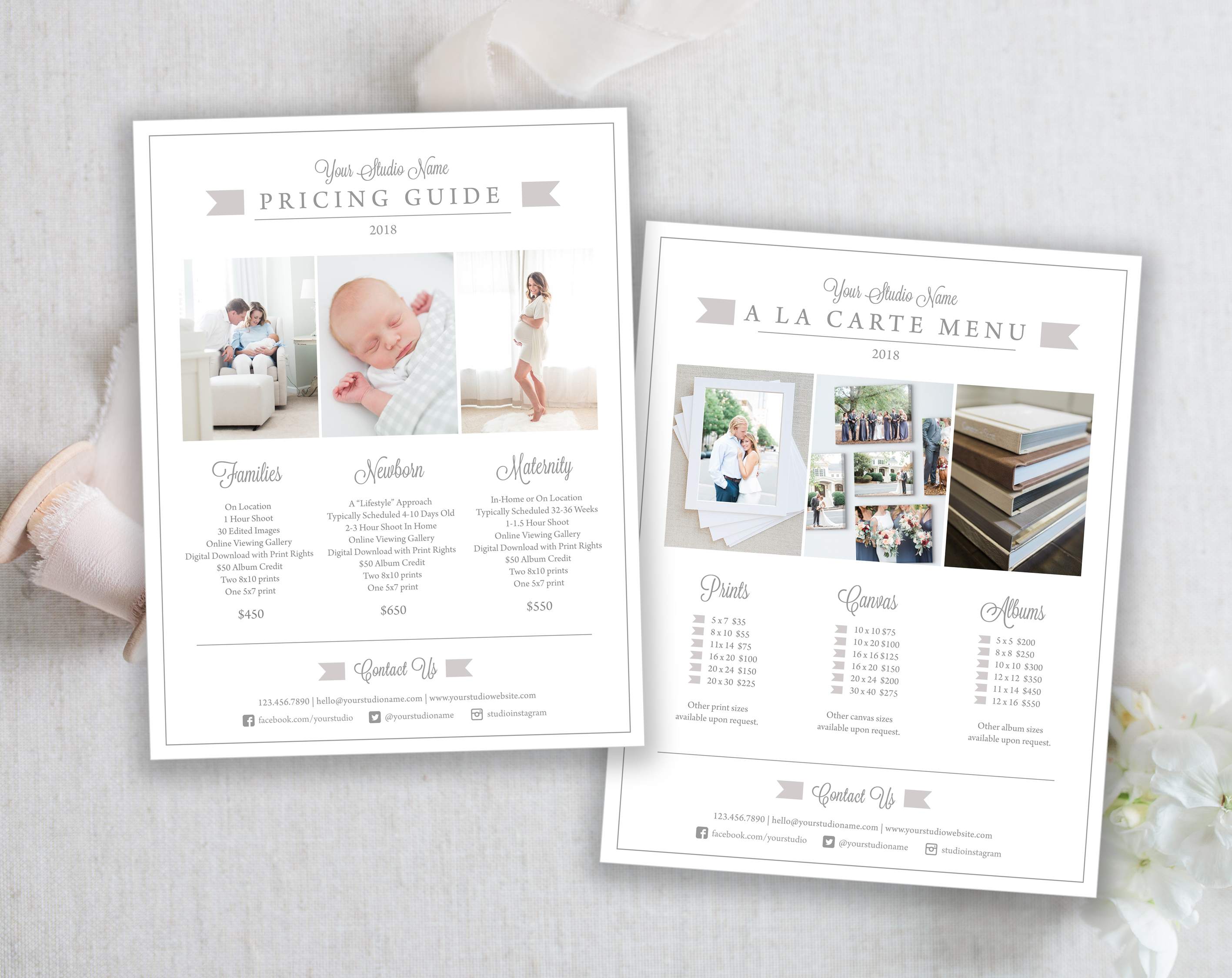 Photography Studio Pricing Guide Templates